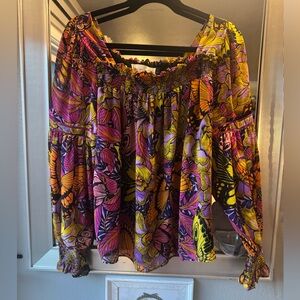 Stunning Andrea Farmer for Anthropologie Butterfly Mariposa Blouse